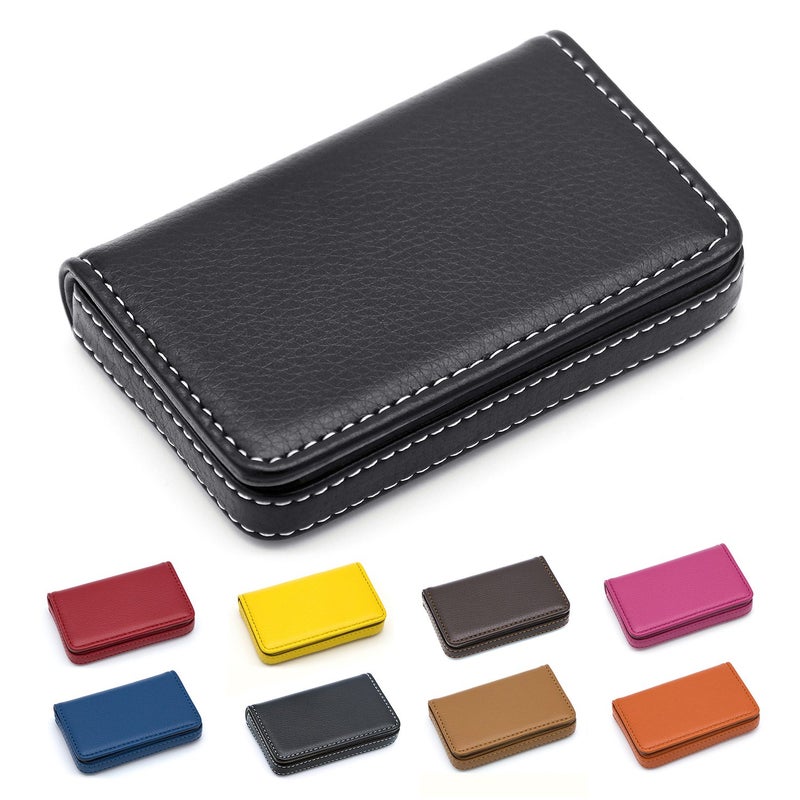Padike Business Name Card Holder Luxury PU Leather,Business Name Card Holder Wallet Credit card ID Case/Holder For Men & Women - Keep Your Business Cards Organized(Black) - Image 1